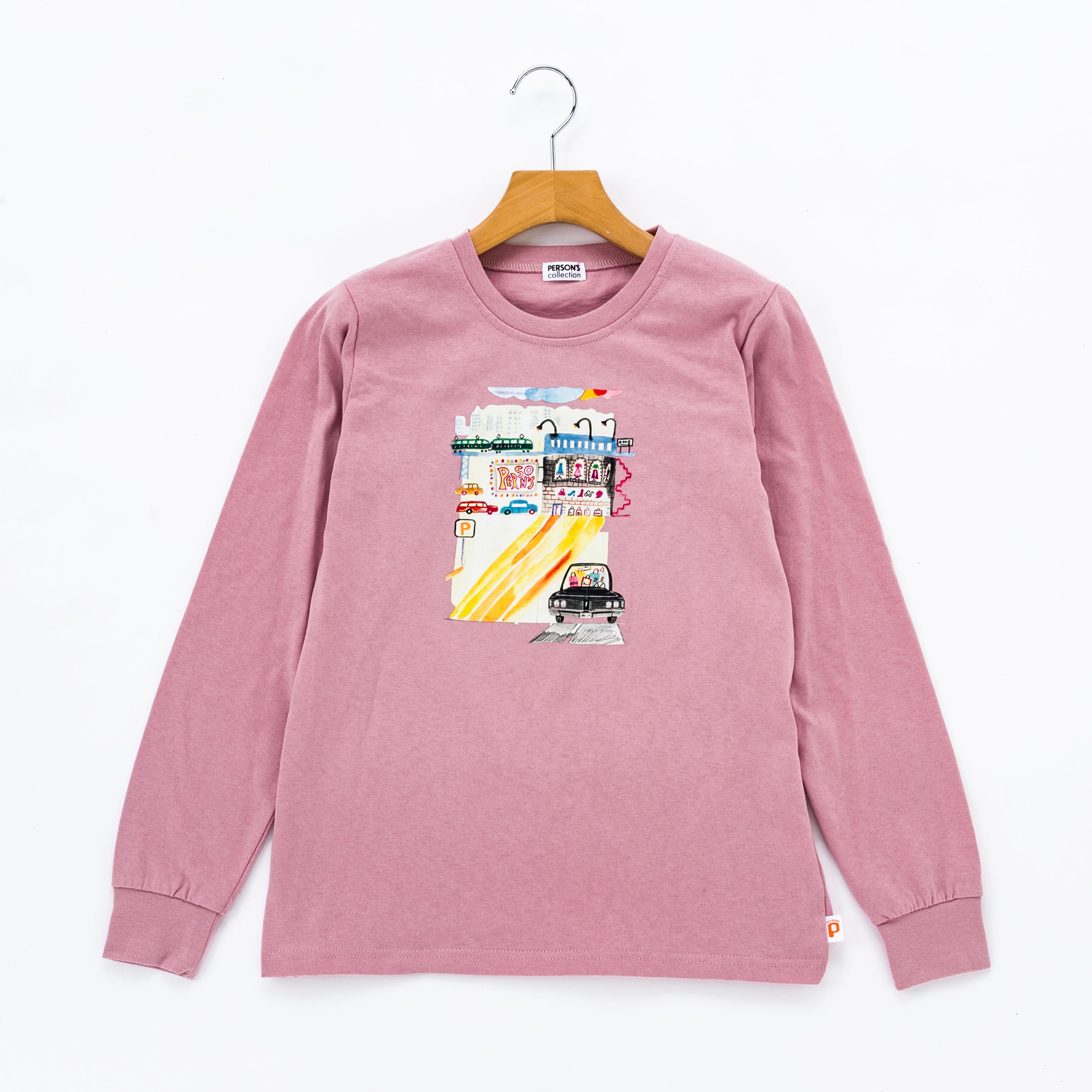 ＆プリントロングスリーブTシャツ＜スモーキーピンク＞(S