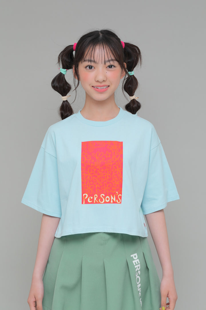 プリントイラスト　クロップドTシャツ / KFPC51-6003