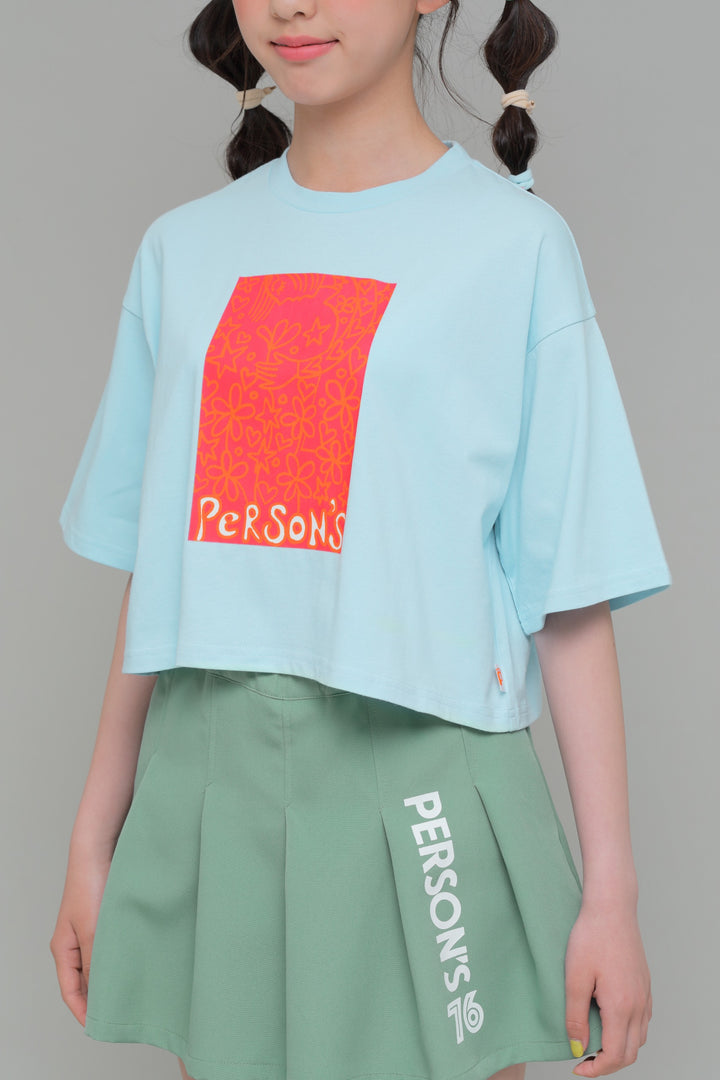プリントイラスト　クロップドTシャツ / KFPC51-6003