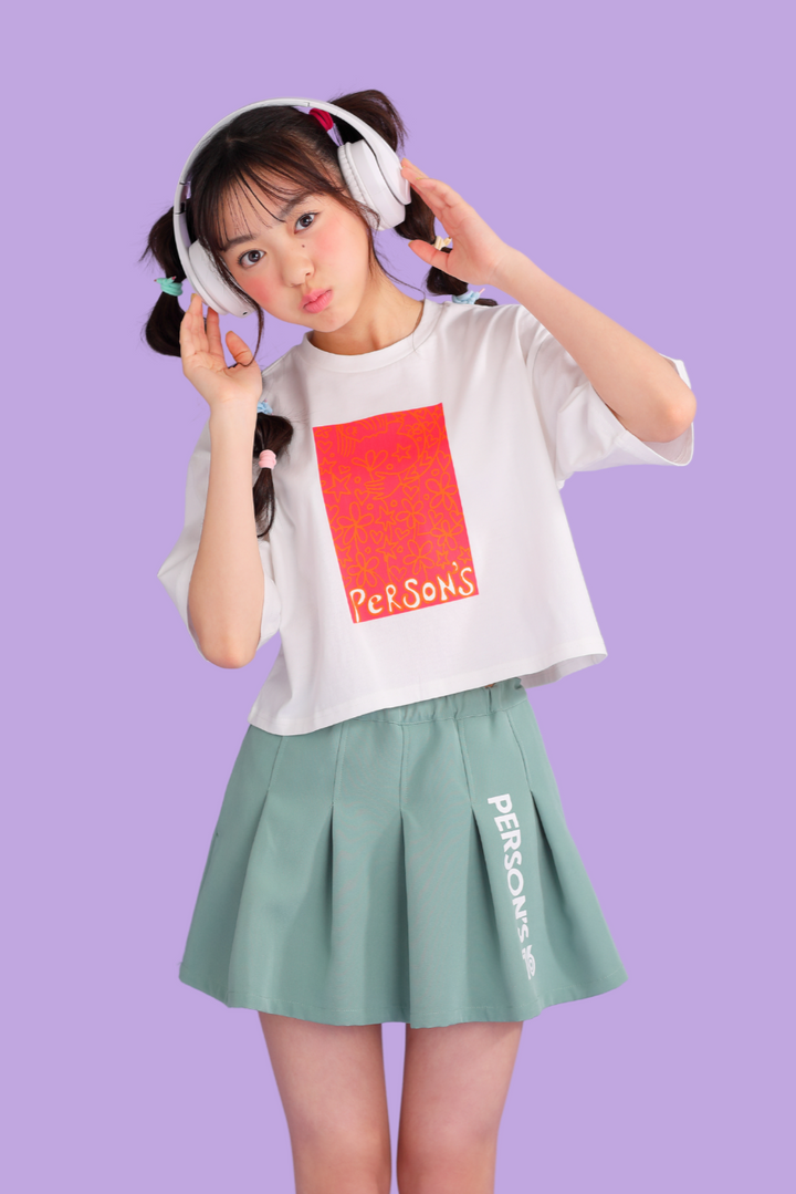 プリントイラスト　クロップドTシャツ / KFPC51-6003